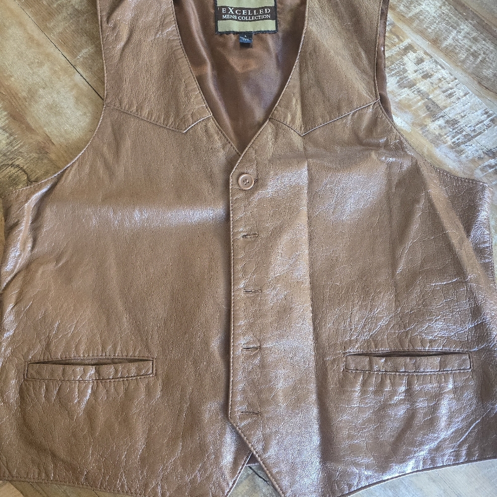 Tan Leather Vest for Men